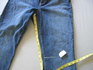 mark cut line on jeans