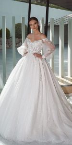 مدل لباس عروس با دامن پفی