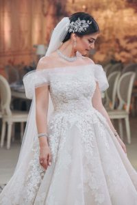 مدل لباس عروس با دامن پفی